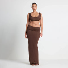 VETTESE X SKIMS SHEER MODAL DRAPED BRALETTE | COCOA