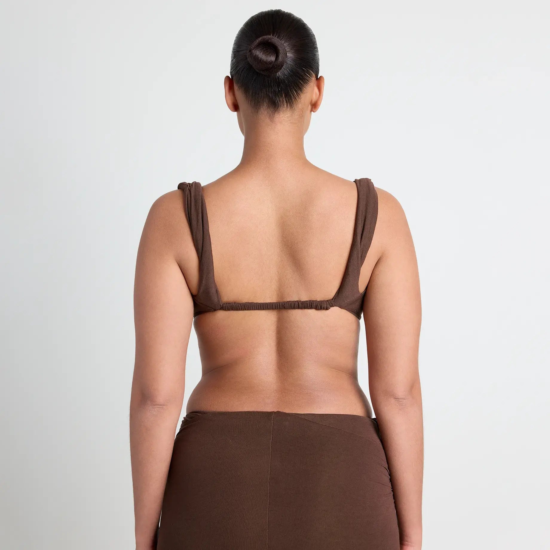 VETTESE X SKIMS SHEER MODAL DRAPED BRALETTE | COCOA