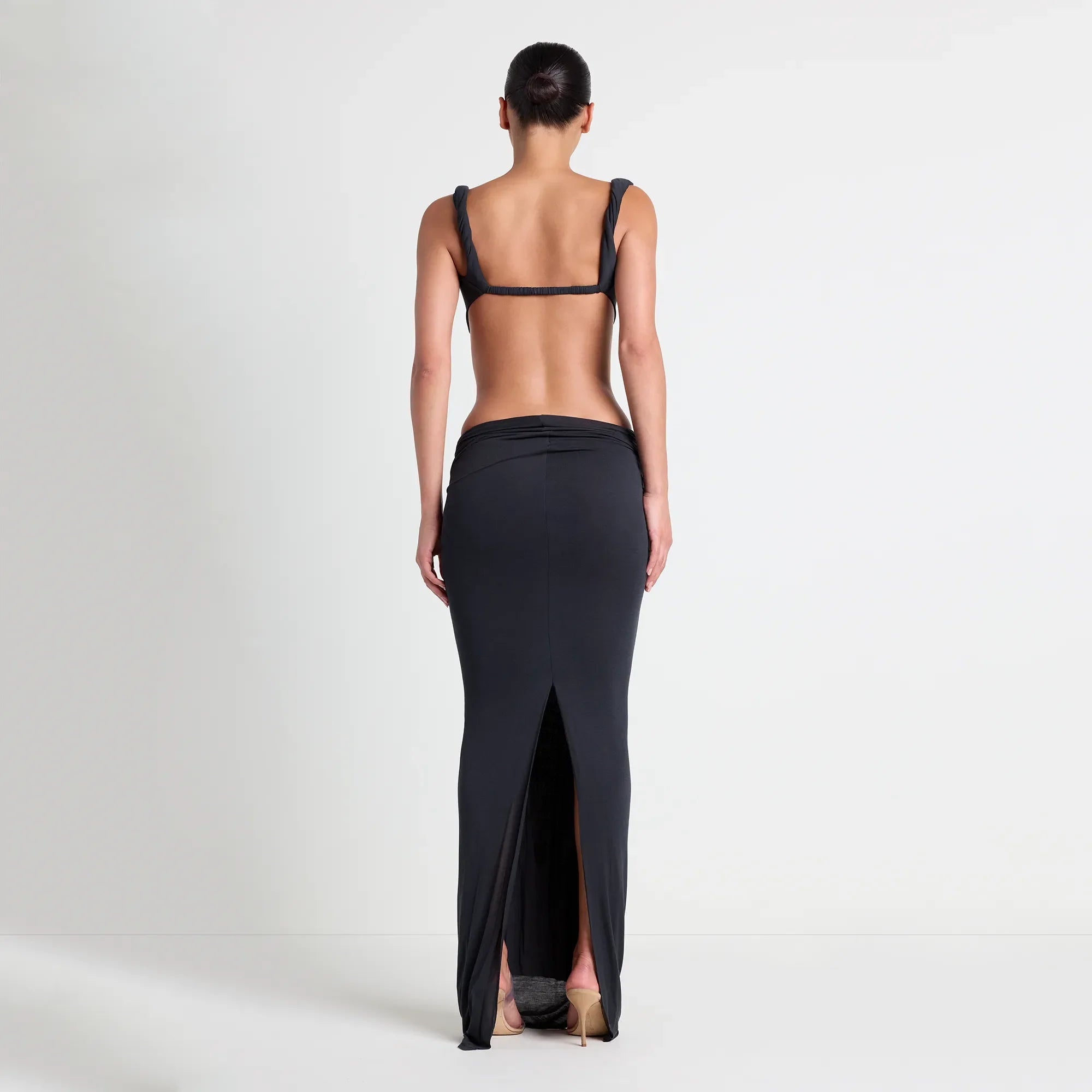 VETTESE X SKIMS SHEER MODAL DRAPED BRALETTE | ONYX