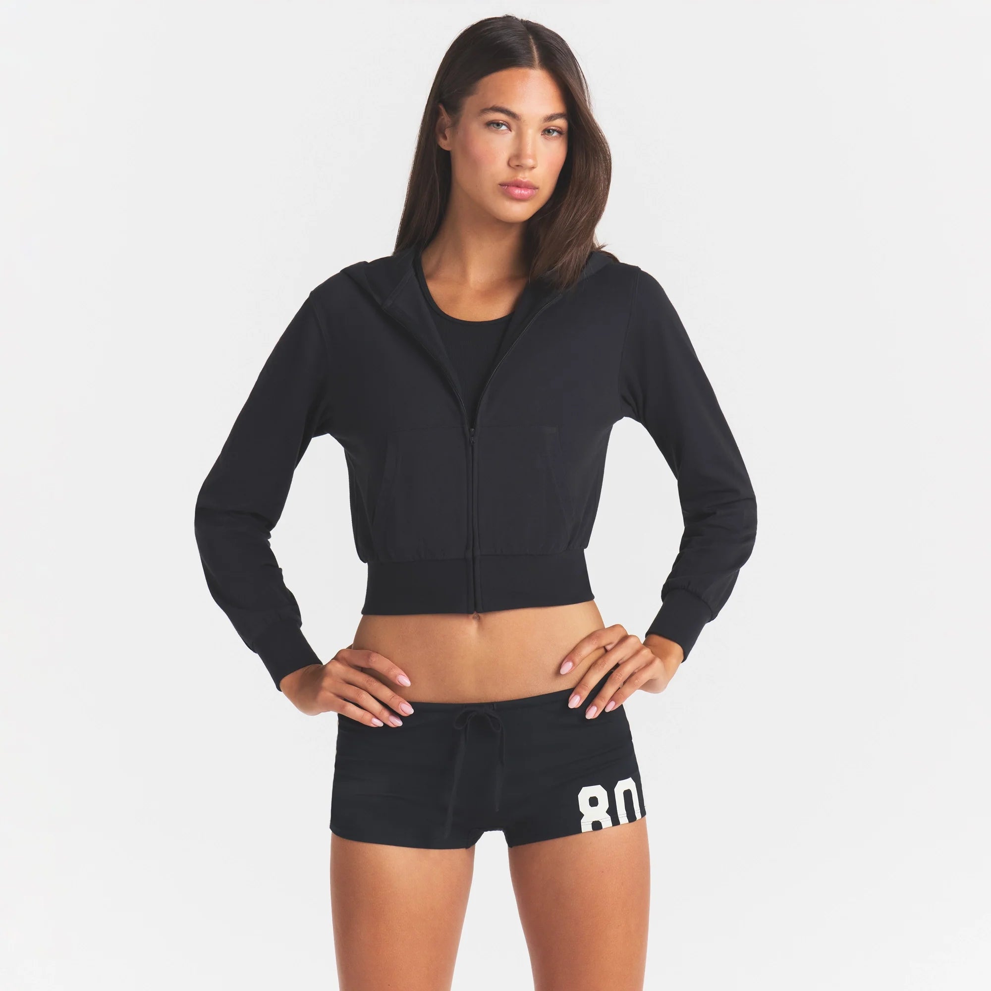 COTTON JERSEY ZIP UP HOODIE | SOOT